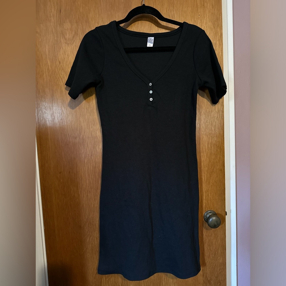 Alternative Apparel V-Neck Henley Vintage Rib Dress